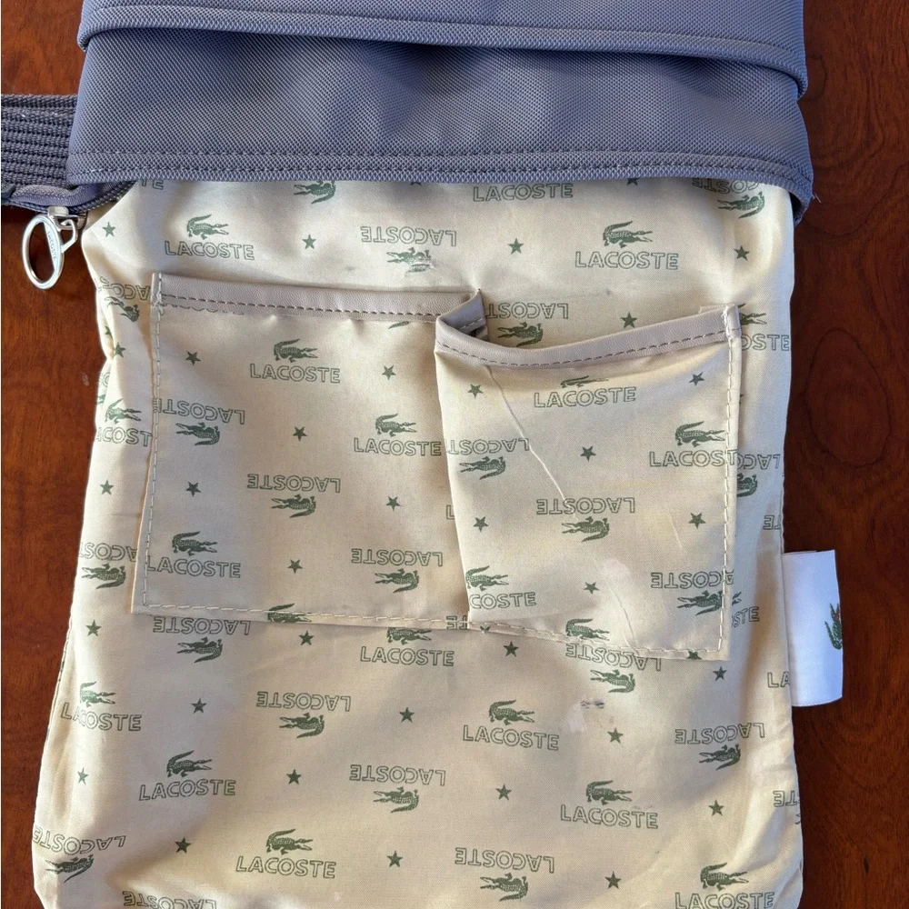 Lacoste Gray Messenger Bag Sleek Modern Design